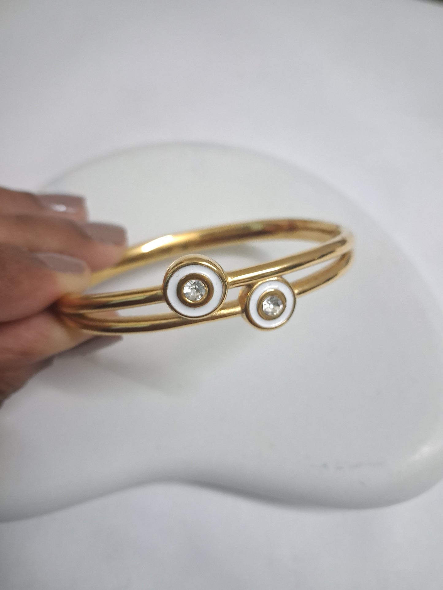 2 Layer Enamel with Stone Bracelet