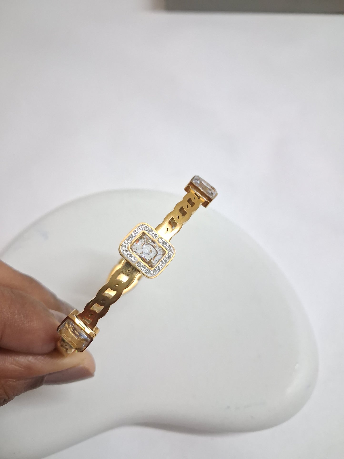 3 Square Stone Bracelet