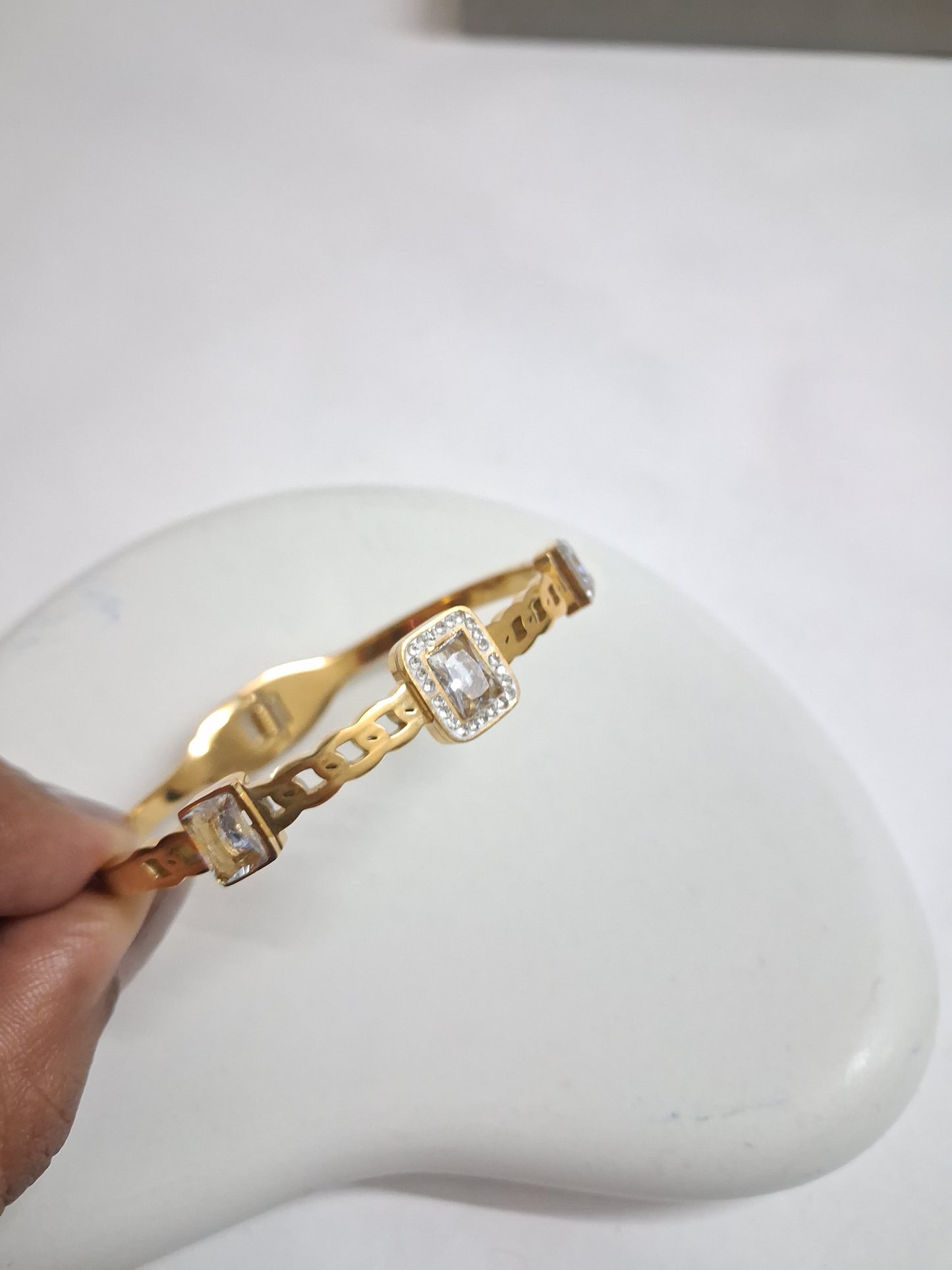 3 Square Stone Bracelet