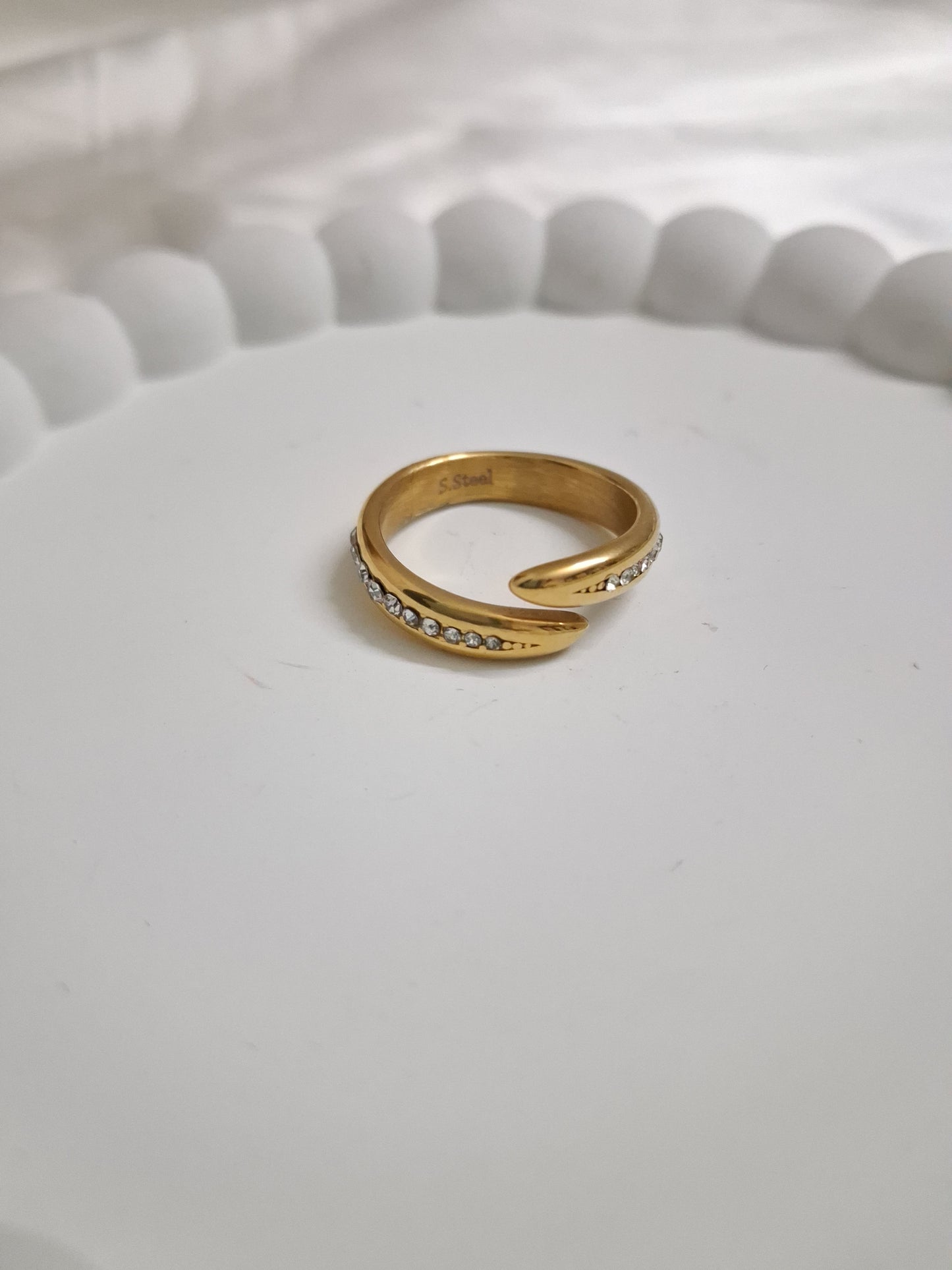 Stoned Half Band Ring