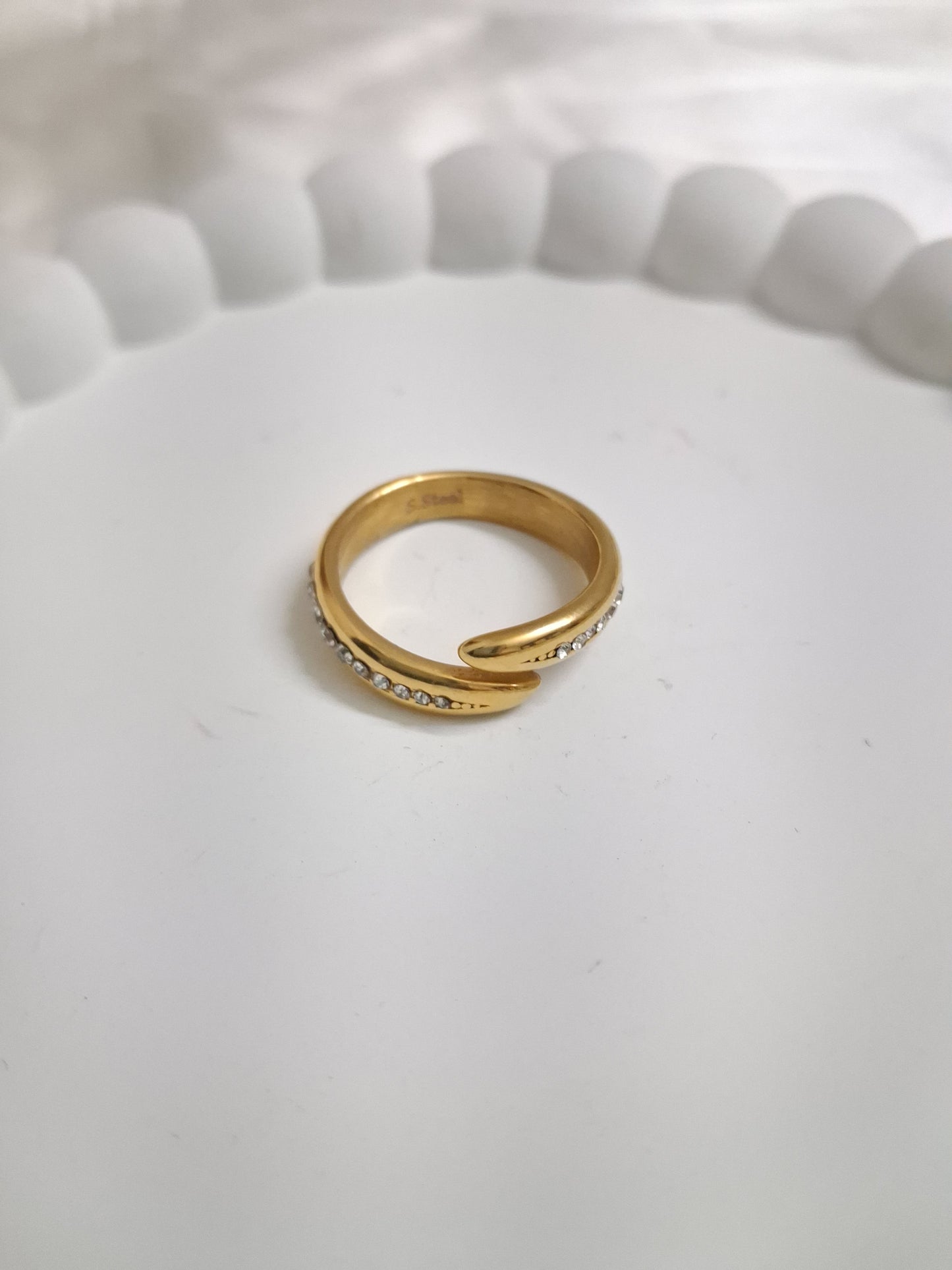 Stoned Half Band Ring