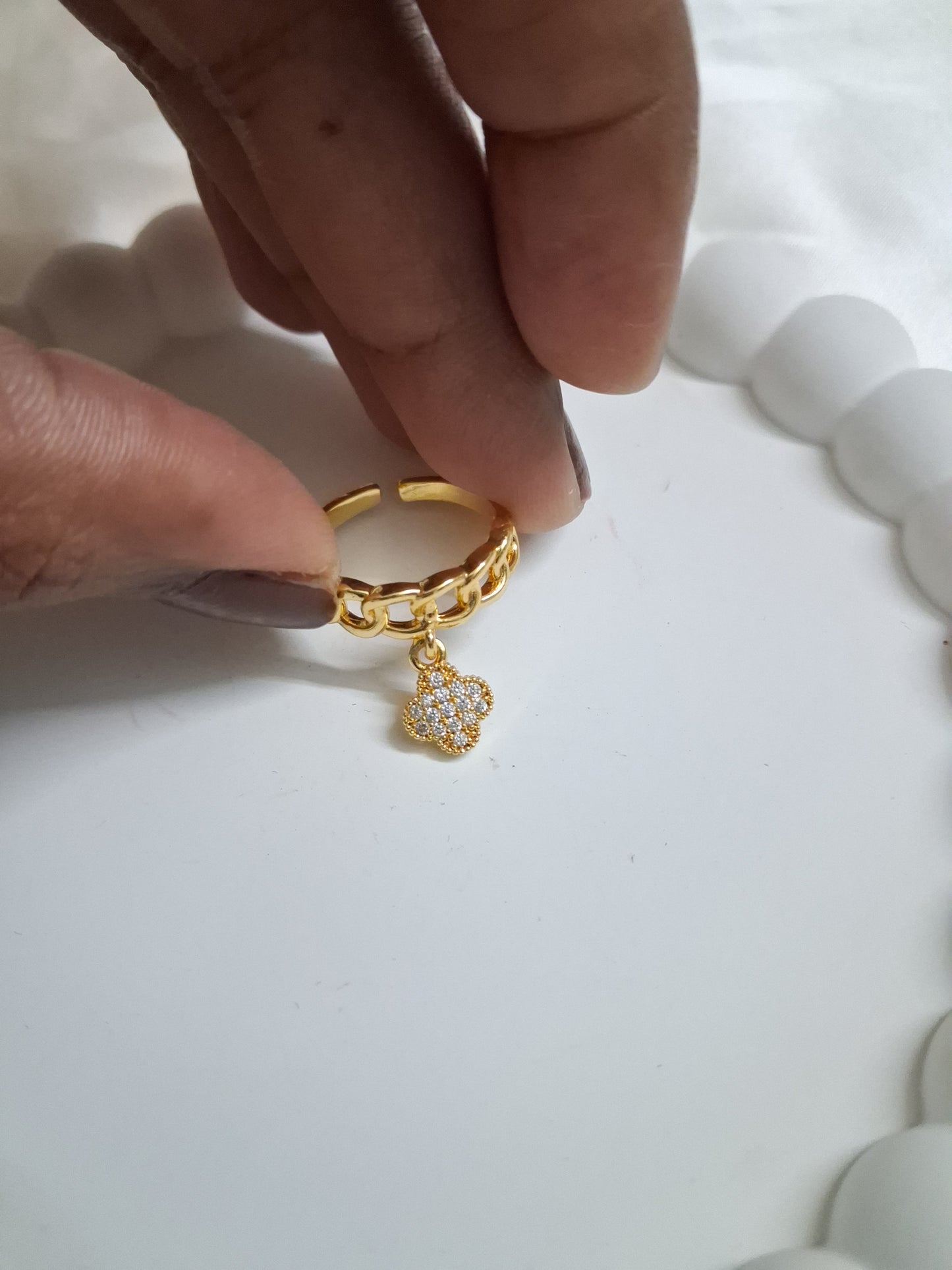 Clover Charm Ring