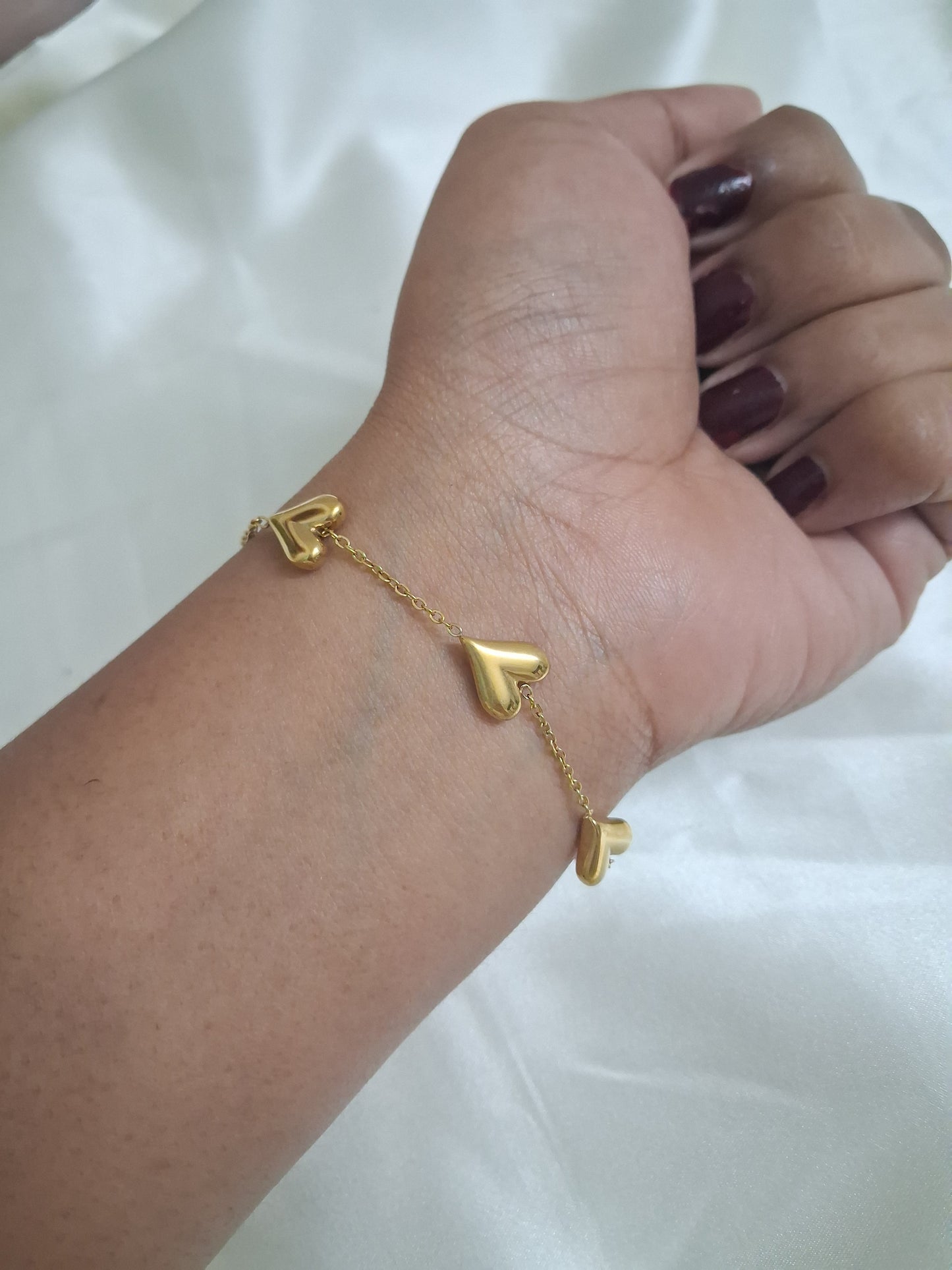 3 Heart Chain Bracelet