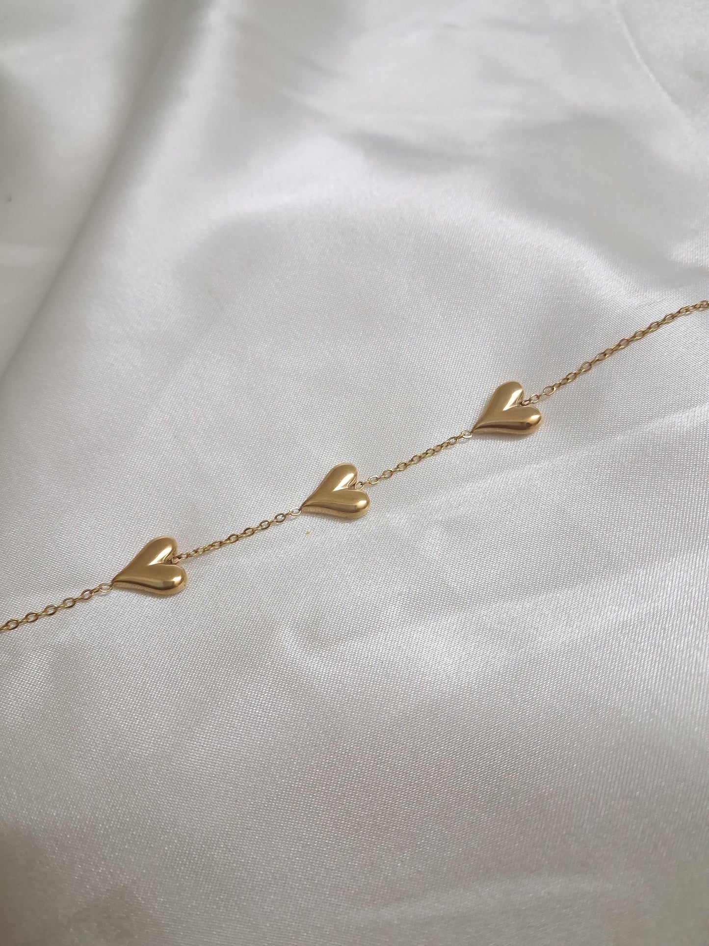 3 Heart Chain Bracelet