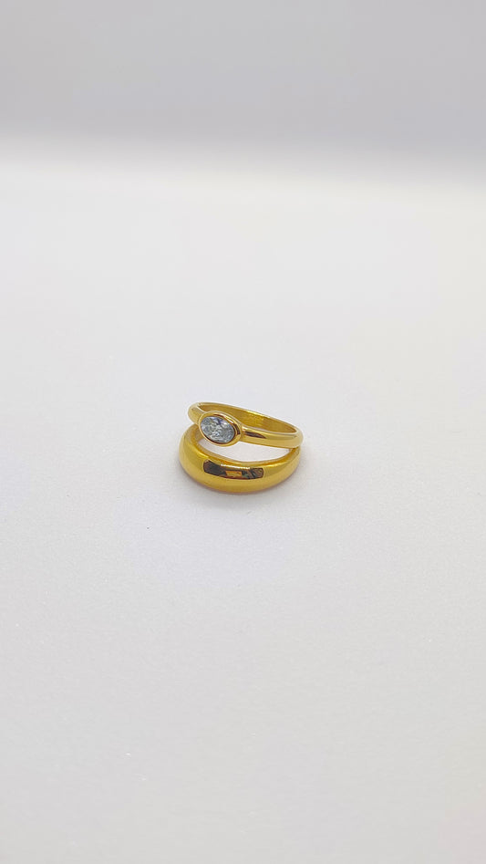 Single Stone Double Layered Ring