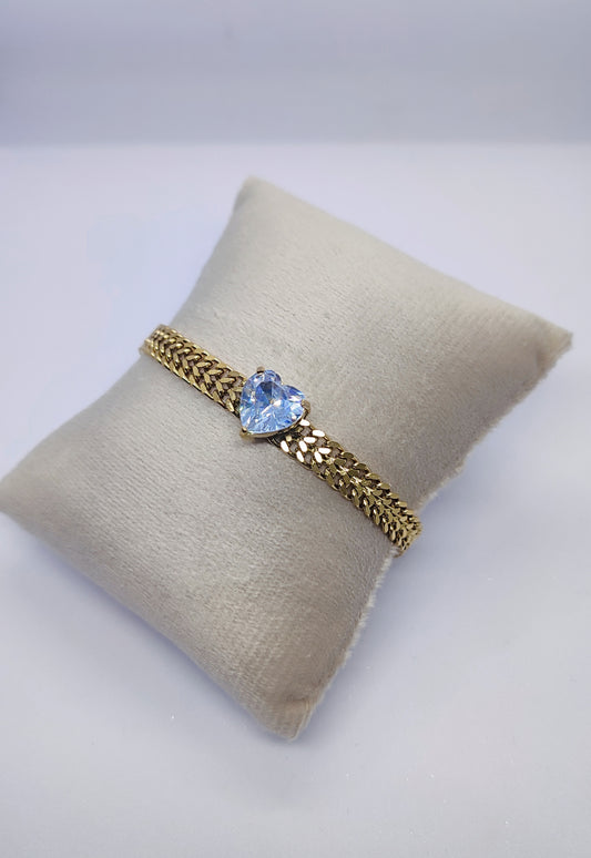 Stoned Heart Chain Bracelet