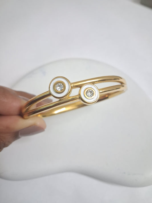 2 Layer Enamel with Stone Bracelet