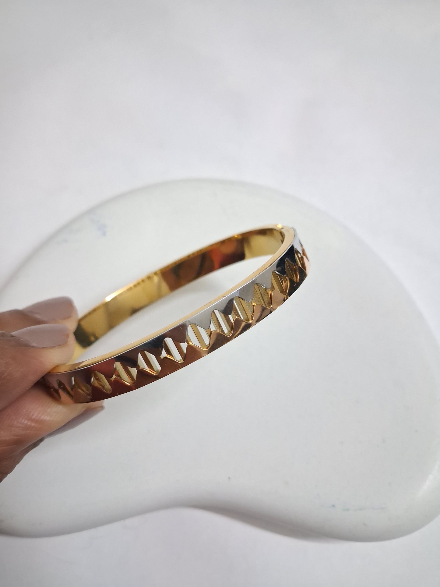 Teeth Bracelet-Silver & Rose Gold