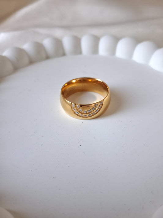 Rainbow stoned Bold Ring
