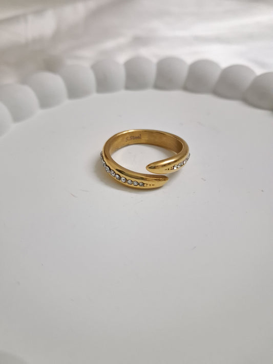Stoned Half Band Ring