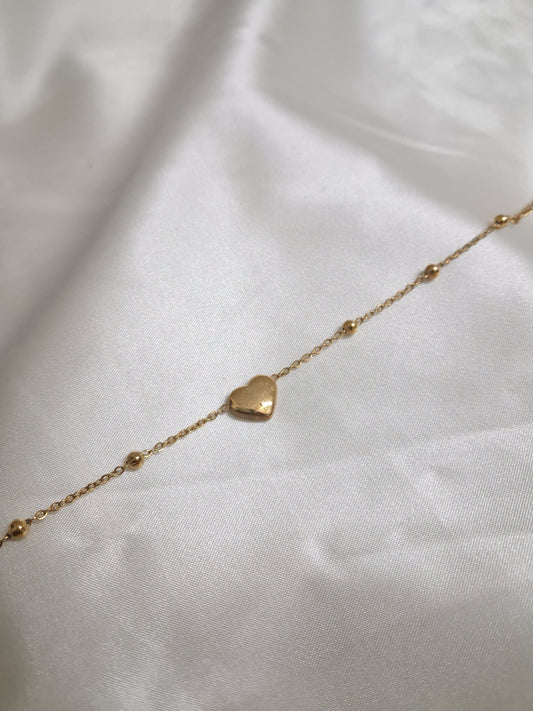 Heart & Bead Chain Bracelet