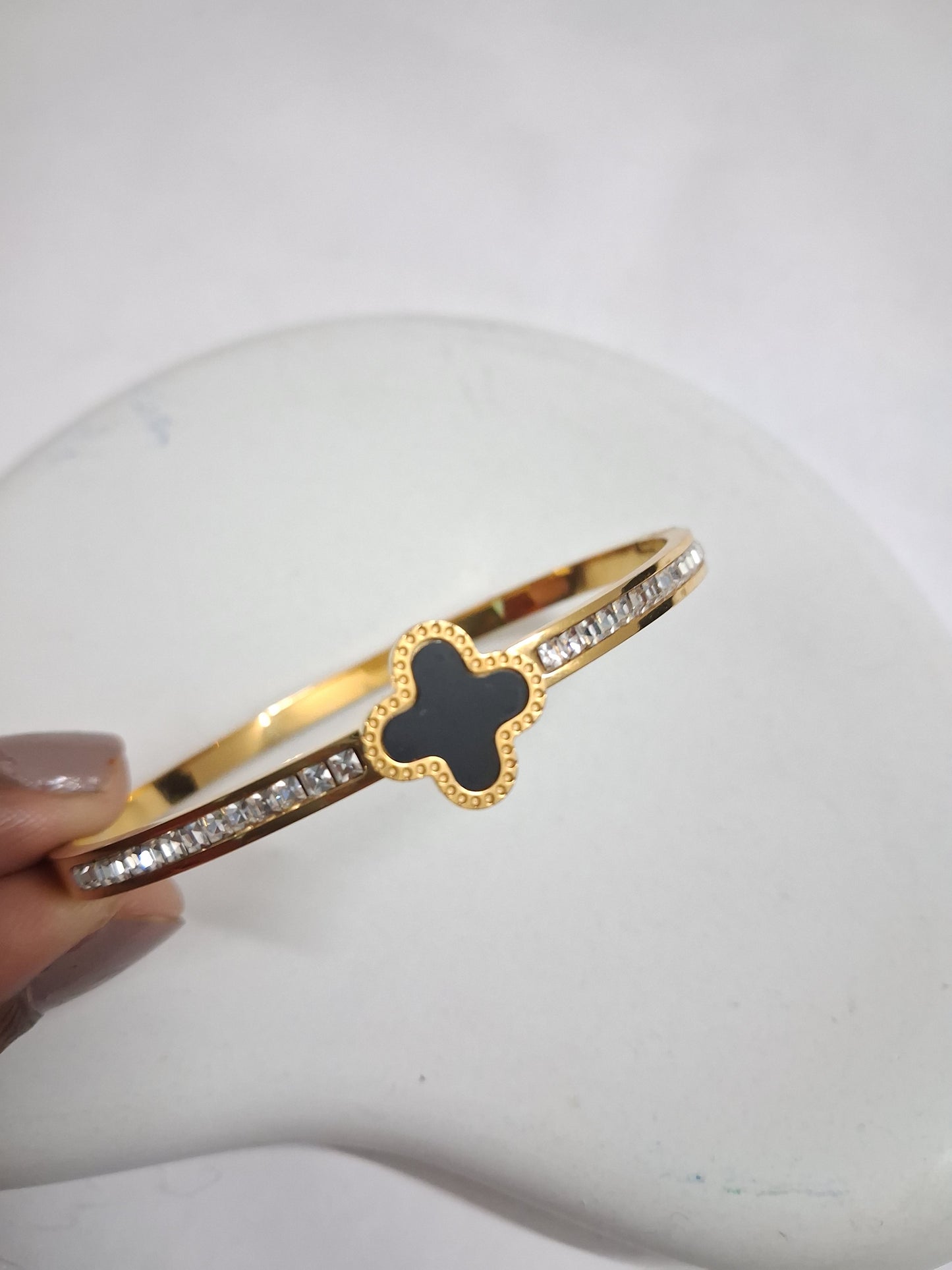 Stoned Cartier with Black Cover Bracelet
