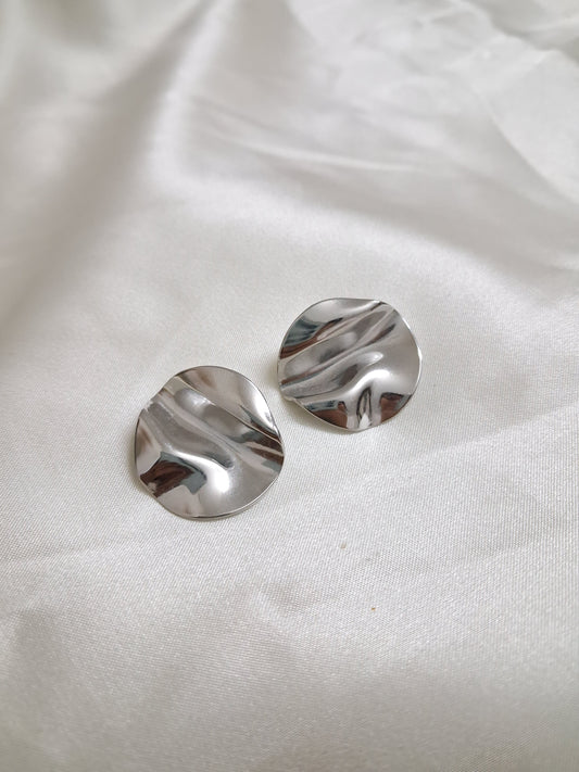 Folded sheet Earring- Silver