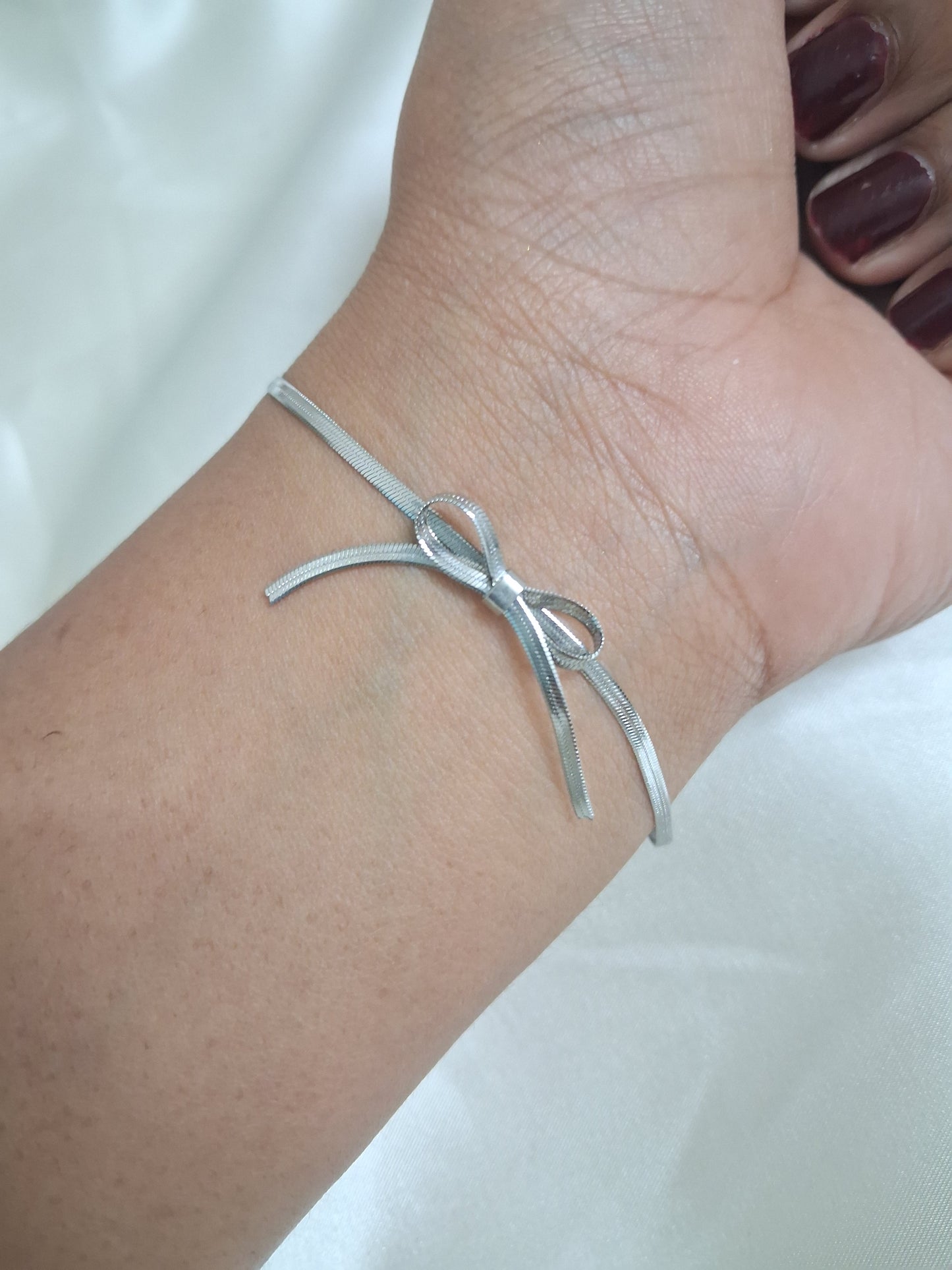 Cute Bow Chain Bracelet-Silver