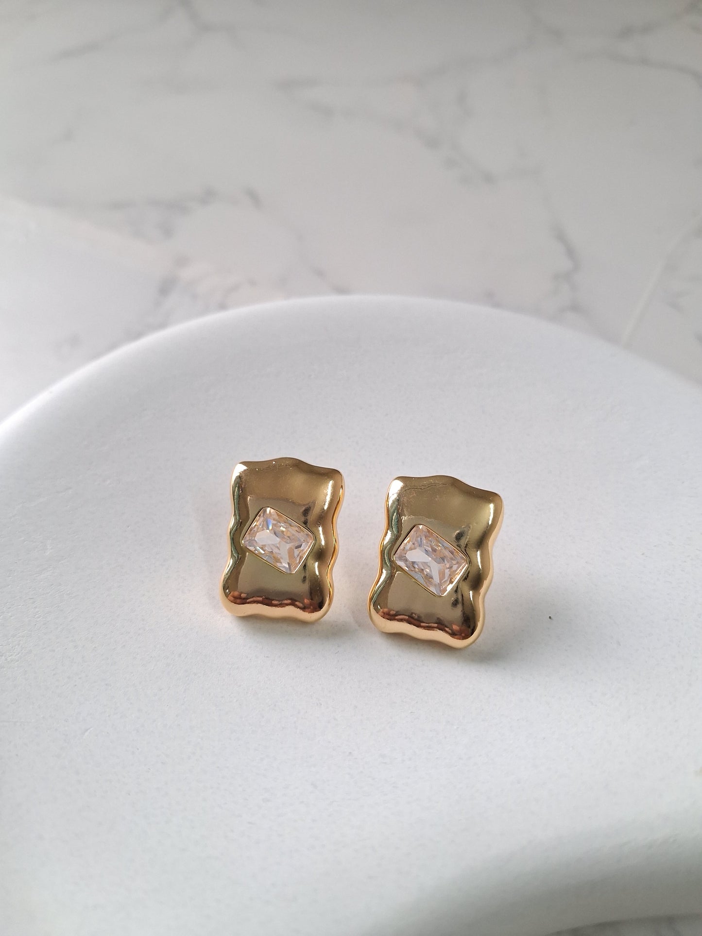 Rectangle Stud with Stone
