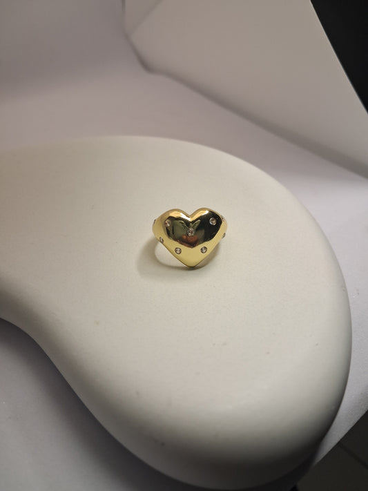 Bold Heart Ring- Adjustable