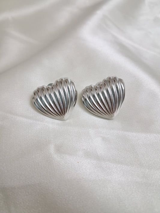 Lined Heart Earring