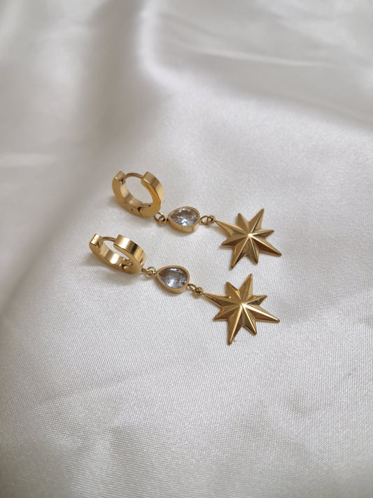 Hoop with Star Drop Earring