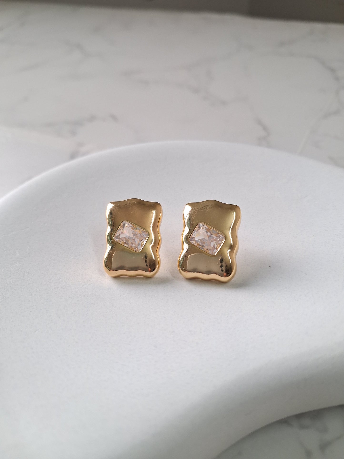 Rectangle Stud with Stone