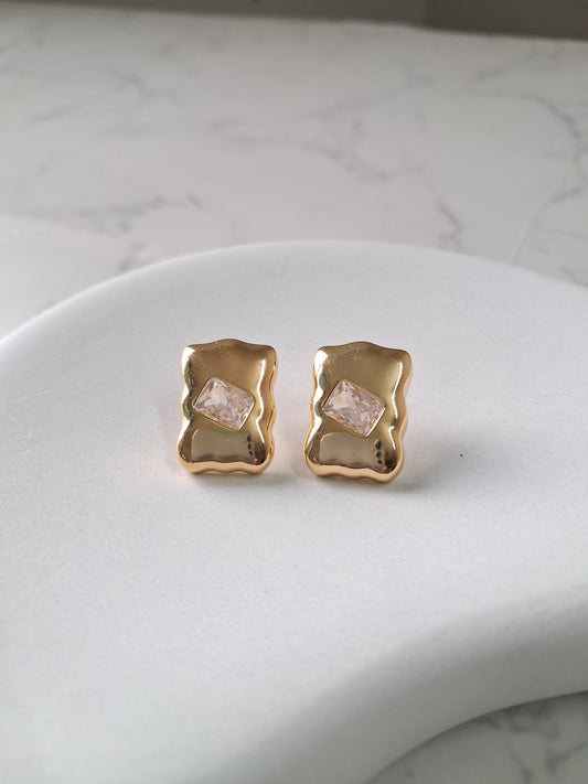 Rectangle Stud with Stone