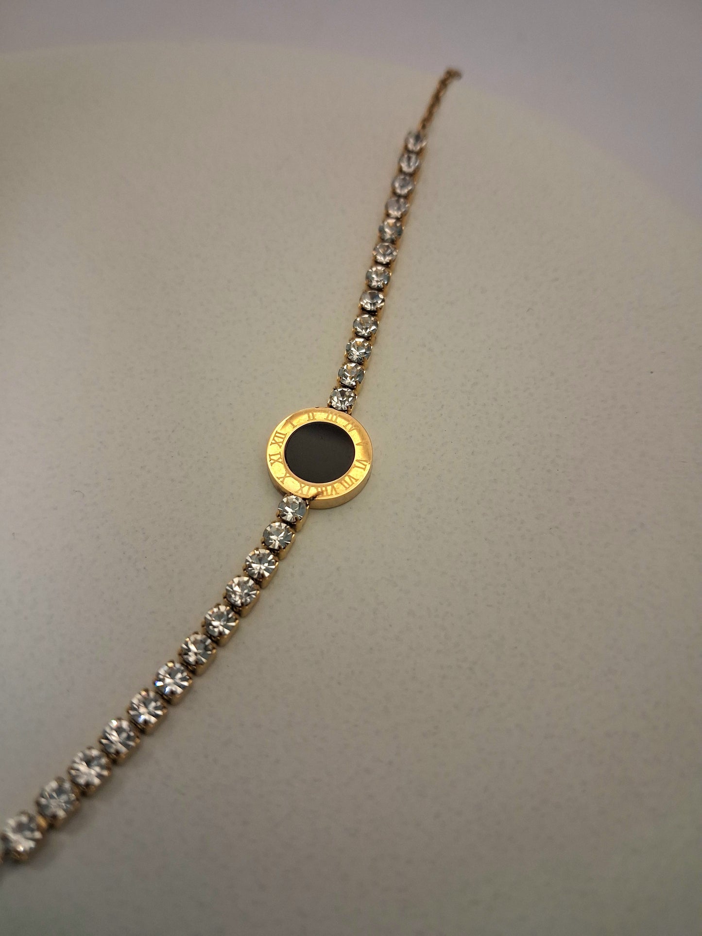 Roman Numbered Chain Bracelet-Black
