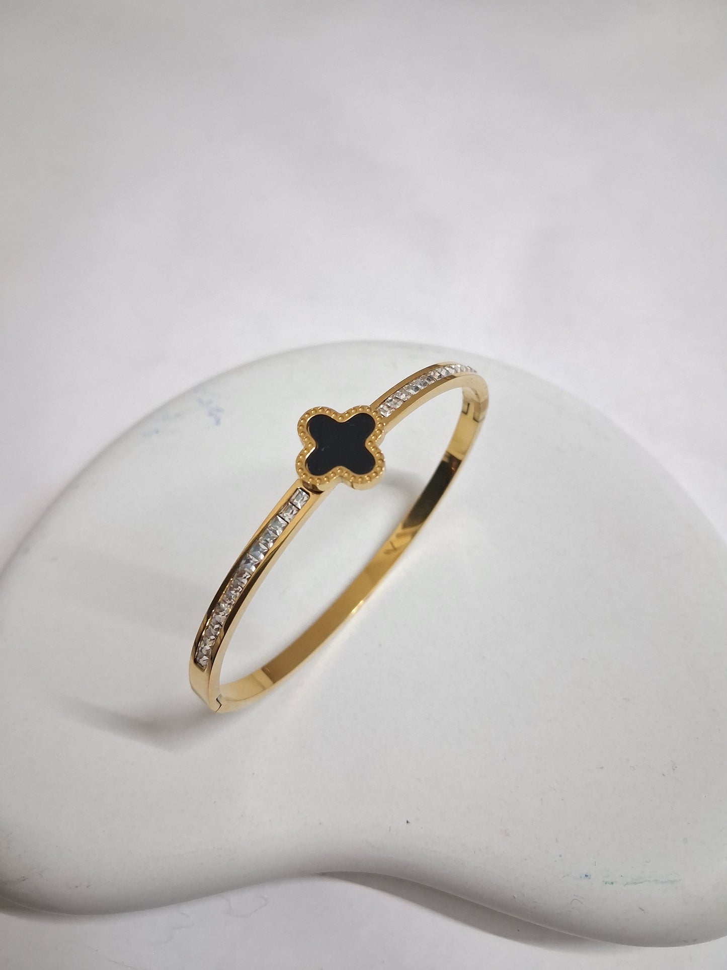 Stoned Cartier with Black Cover Bracelet